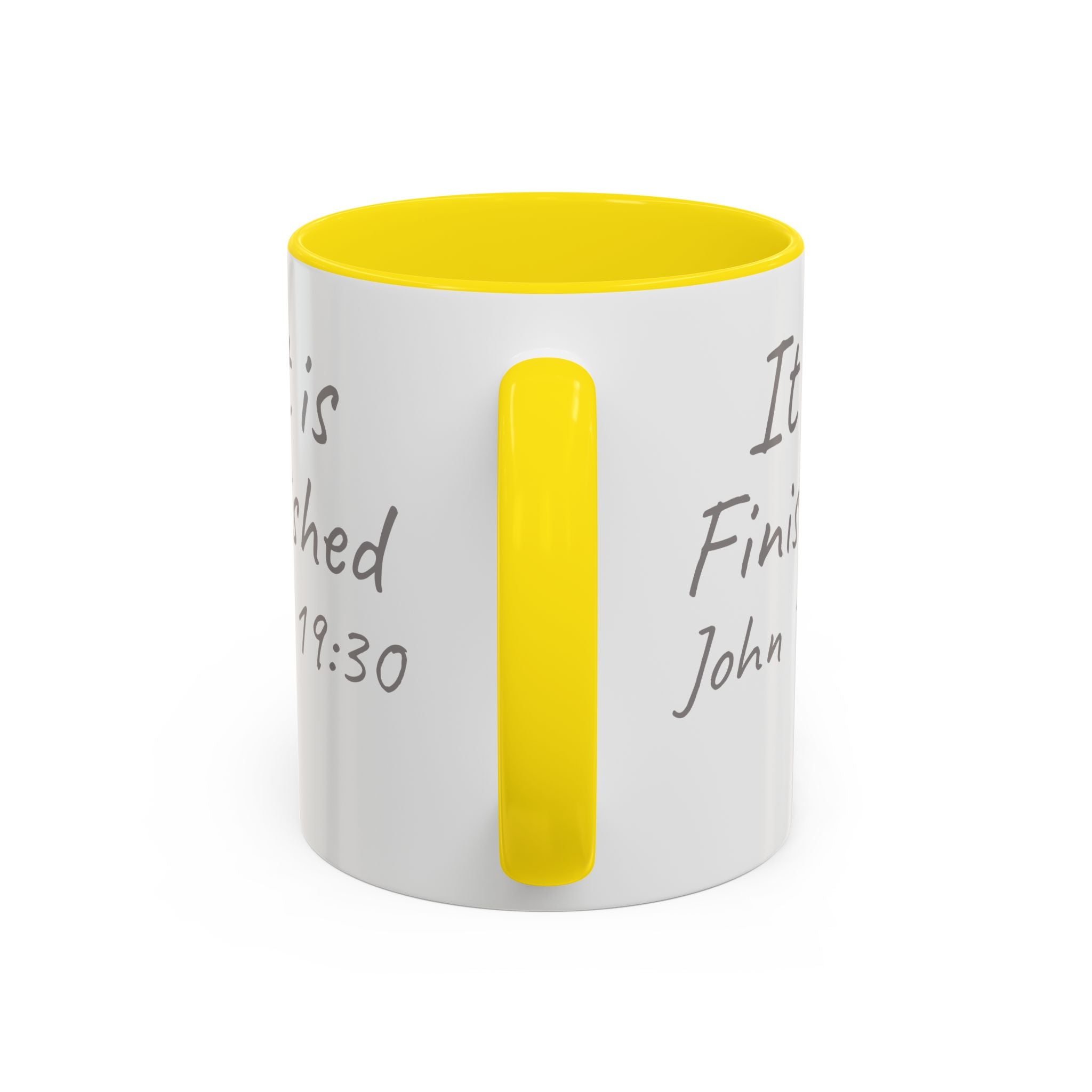 It Is Finished Coffee Mug — John 19:30 Christian Cross Accent Mug (11/15oz)