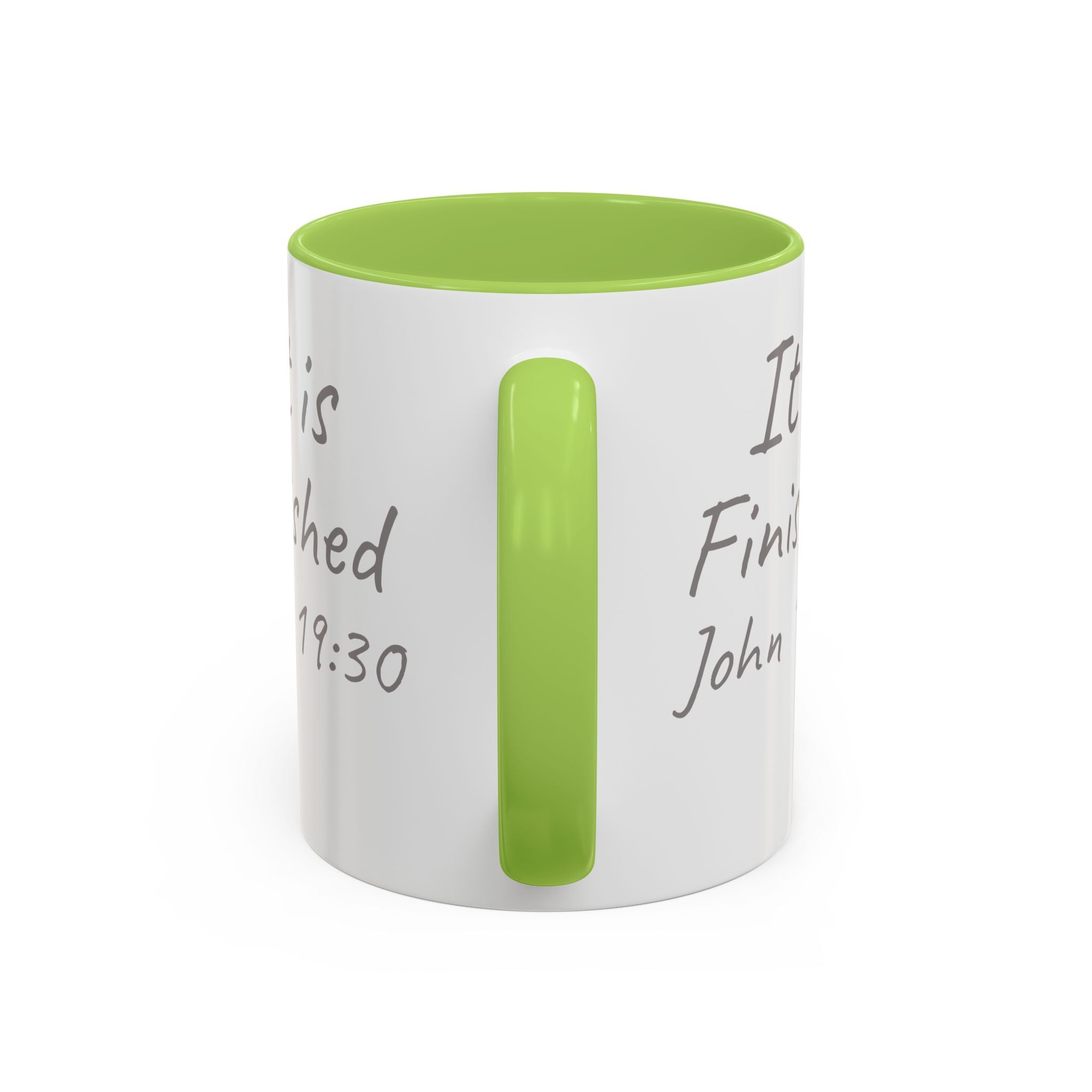 It Is Finished Coffee Mug — John 19:30 Christian Cross Accent Mug (11/15oz)