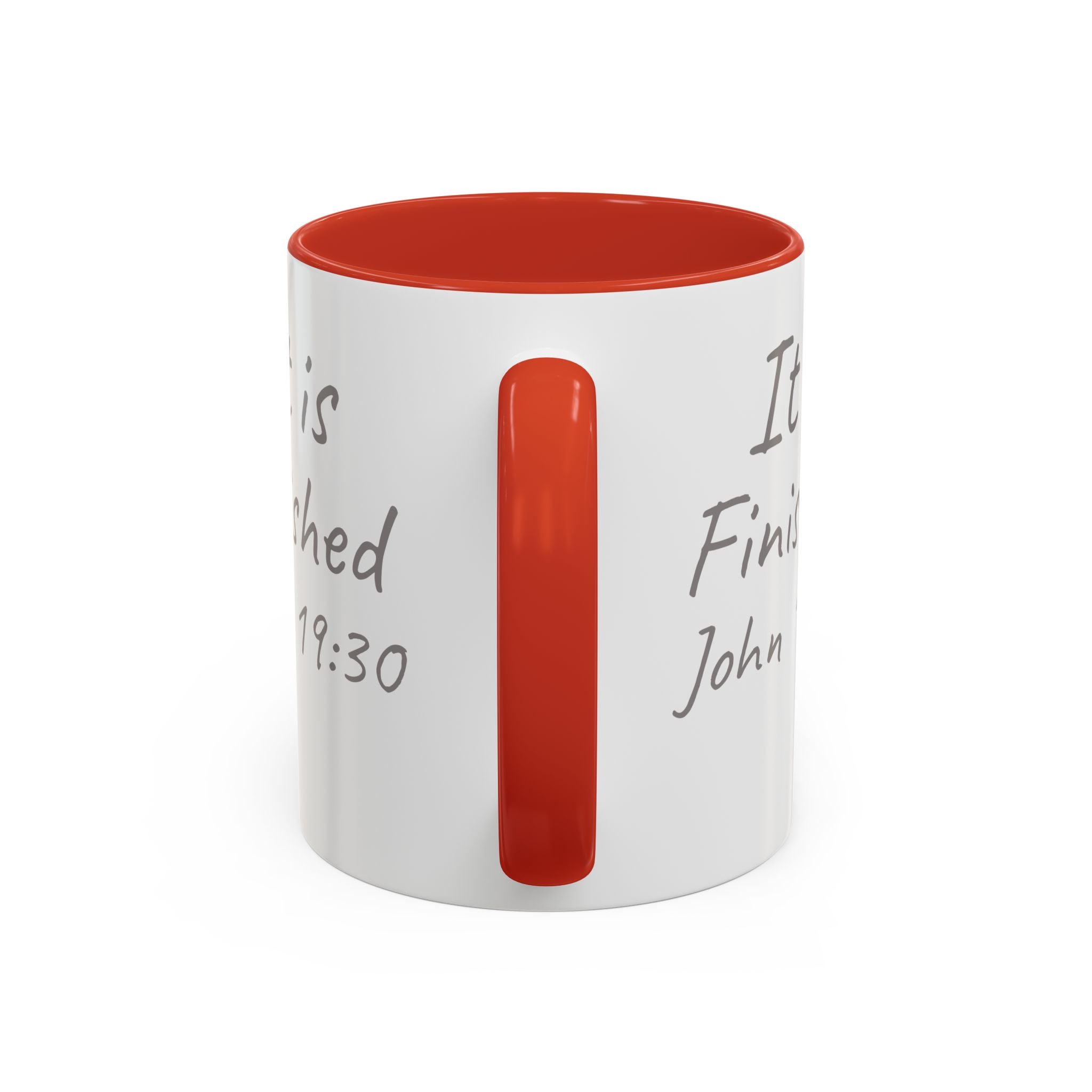 It Is Finished Coffee Mug — John 19:30 Christian Cross Accent Mug (11/15oz)