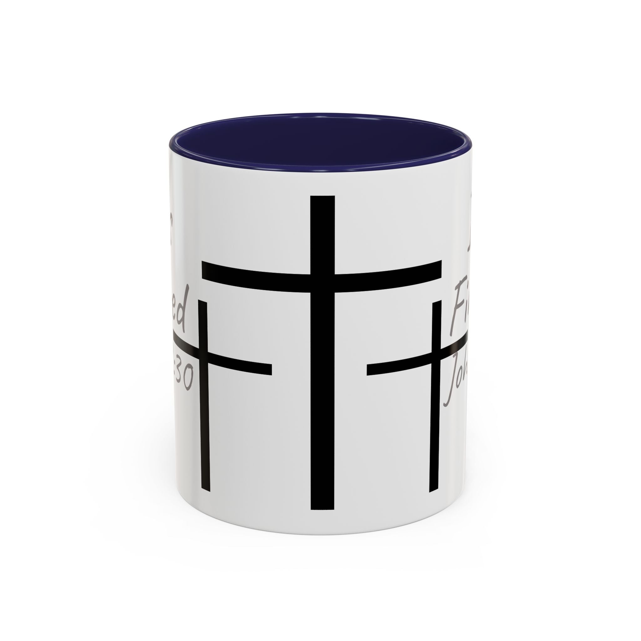 It Is Finished Coffee Mug — John 19:30 Christian Cross Accent Mug (11/15oz)