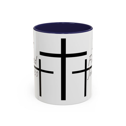 It Is Finished Coffee Mug — John 19:30 Christian Cross Accent Mug (11/15oz)