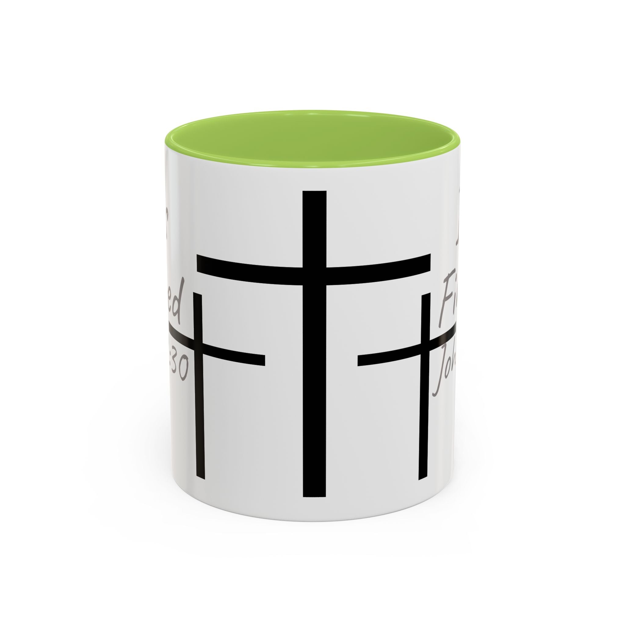 It Is Finished Coffee Mug — John 19:30 Christian Cross Accent Mug (11/15oz)