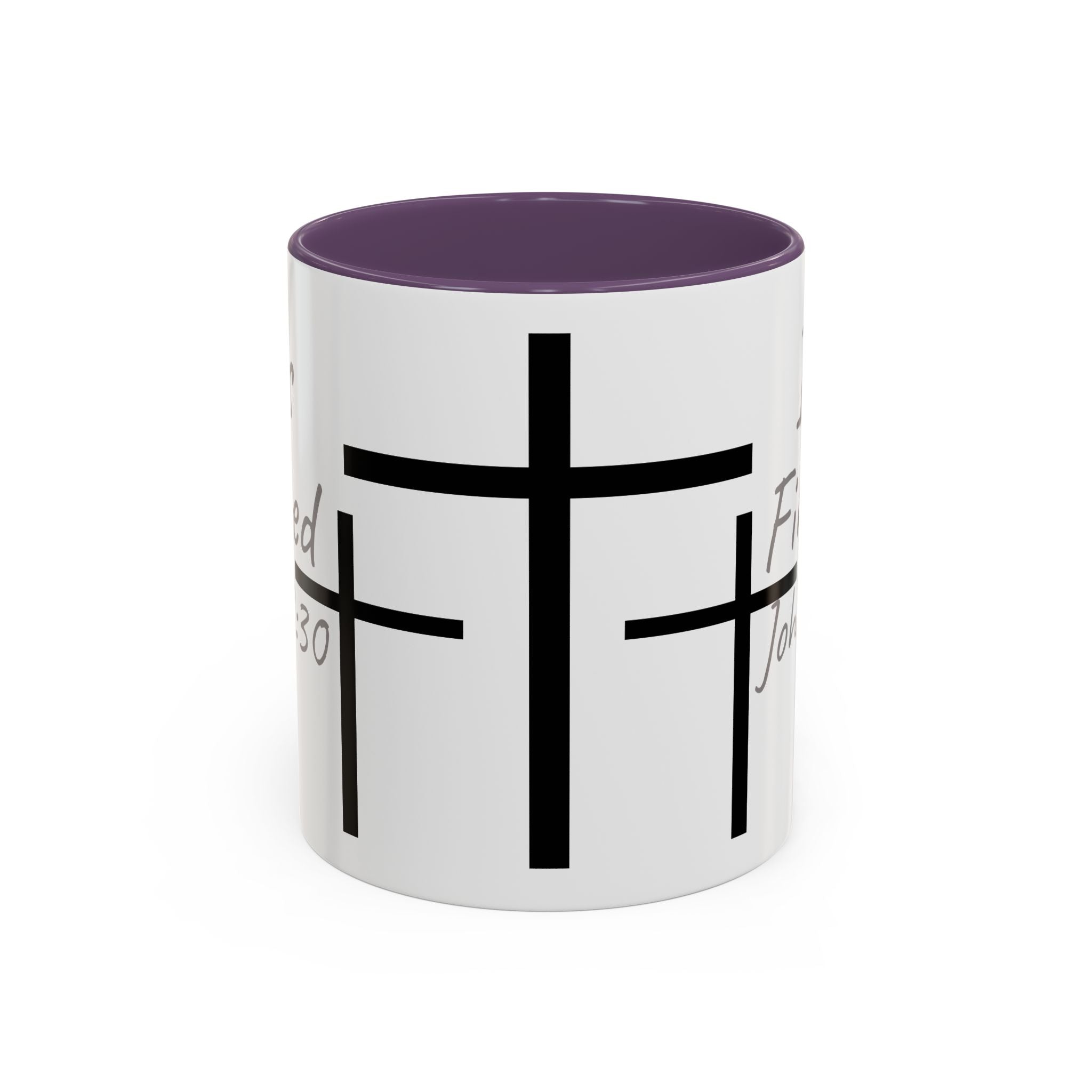 It Is Finished Coffee Mug — John 19:30 Christian Cross Accent Mug (11/15oz)