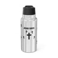 Jesus Saves 32oz Tumbler — Stainless Steel Faith Water Bottle with Cross Pattern