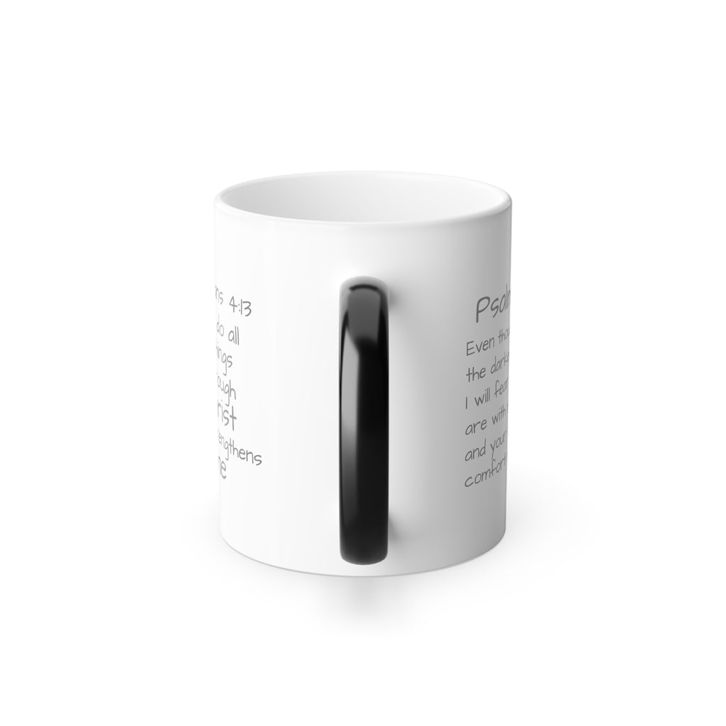 Color Morphing Mug — "God is My Strength" Inspirational Bible Verse Coffee Mug (11oz)