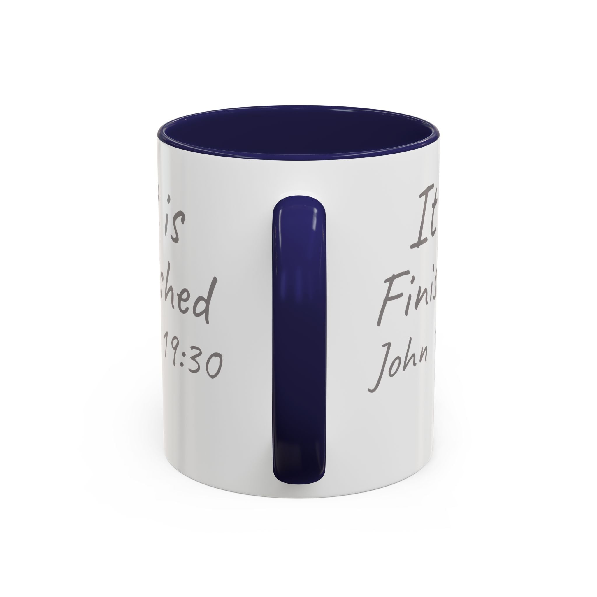 It Is Finished Coffee Mug — John 19:30 Christian Cross Accent Mug (11/15oz)