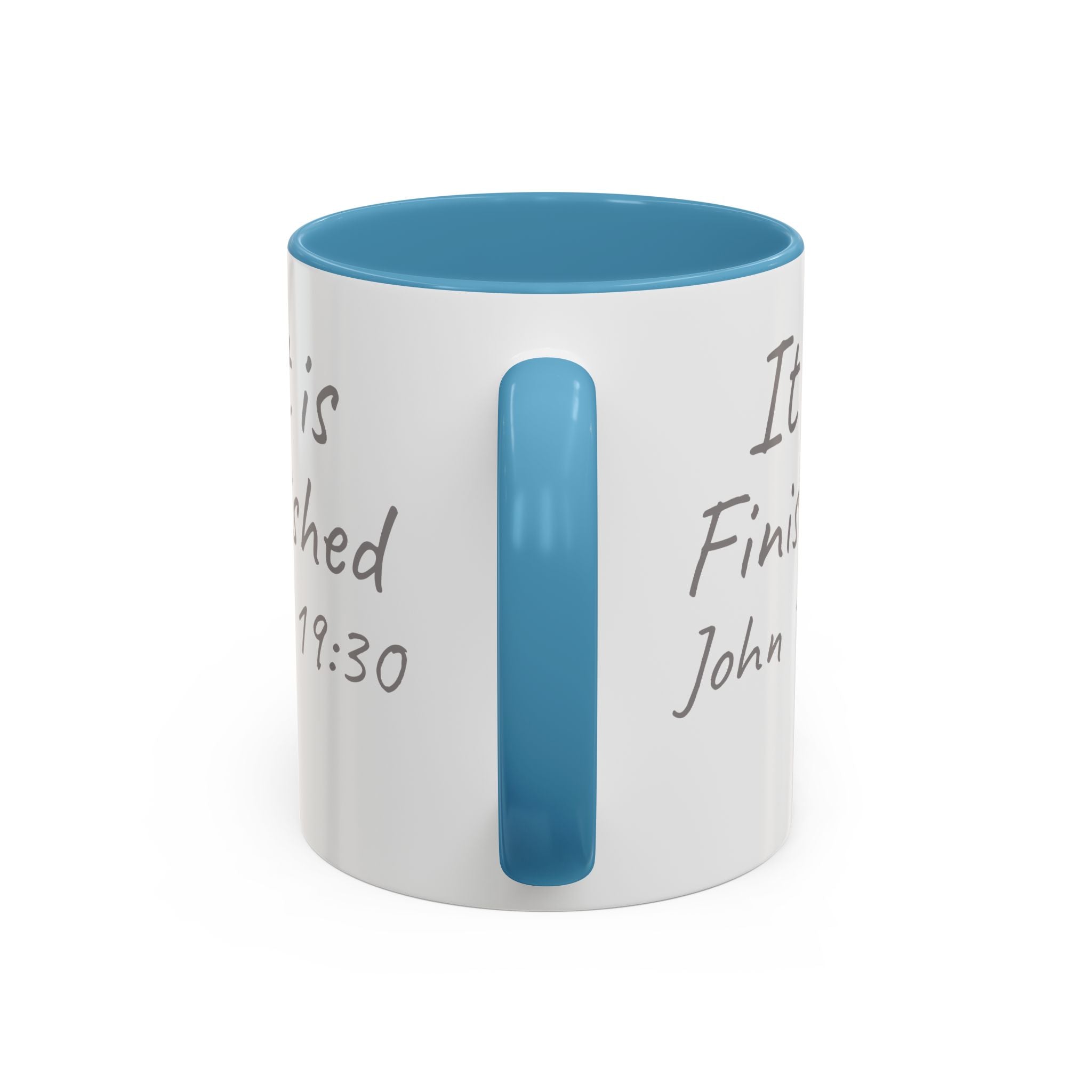 It Is Finished Coffee Mug — John 19:30 Christian Cross Accent Mug (11/15oz)