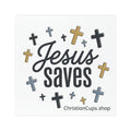 Jesus Saves Car Magnet — Christian Cross Faith Vehicle Magnet