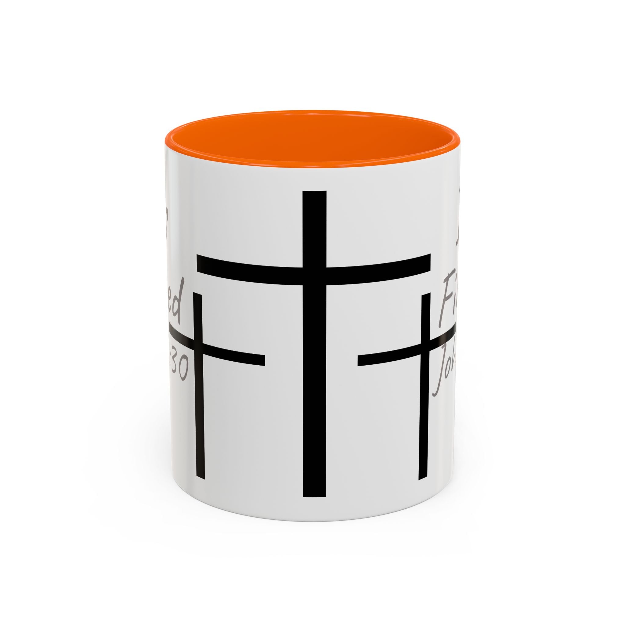 It Is Finished Coffee Mug — John 19:30 Christian Cross Accent Mug (11/15oz)