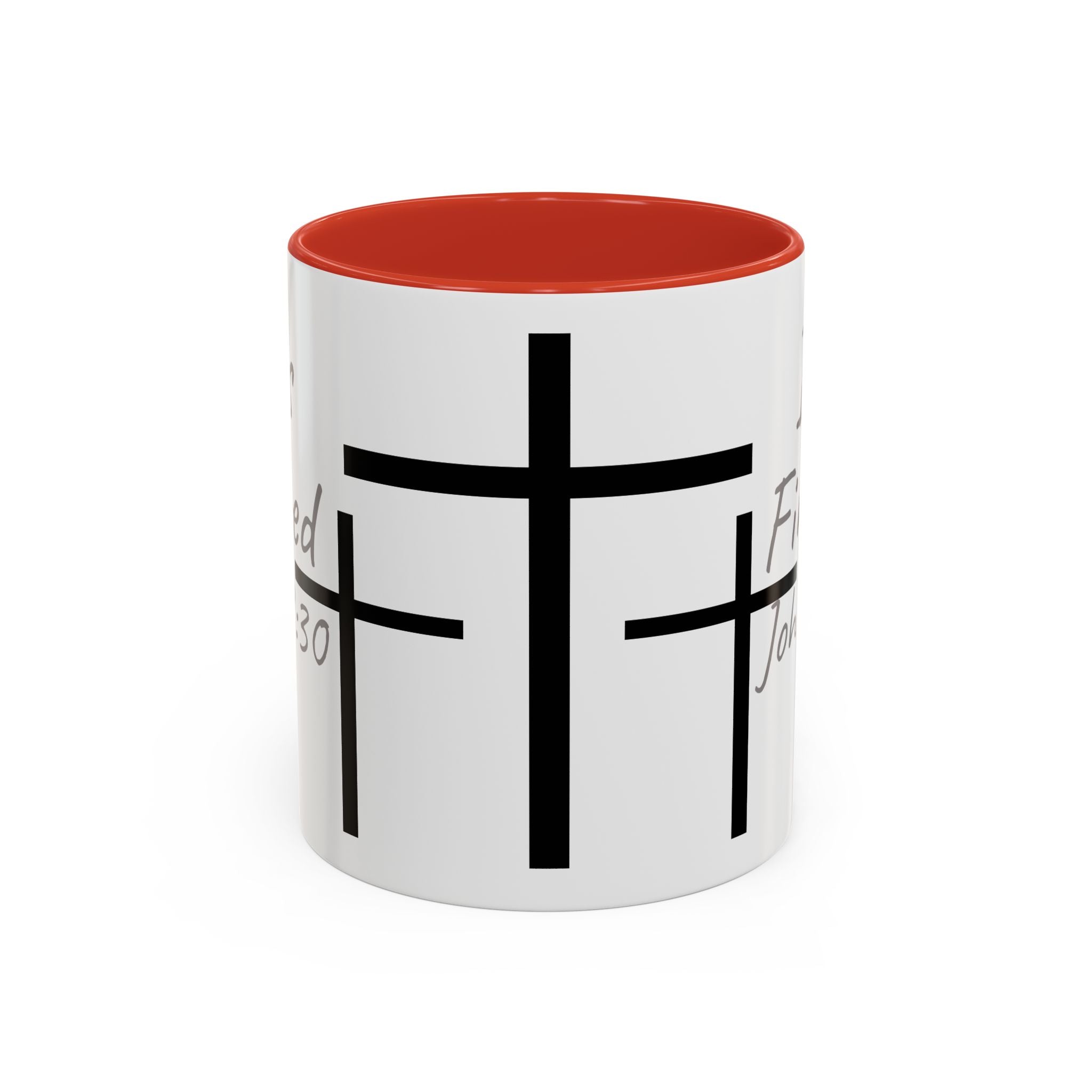 It Is Finished Coffee Mug — John 19:30 Christian Cross Accent Mug (11/15oz)