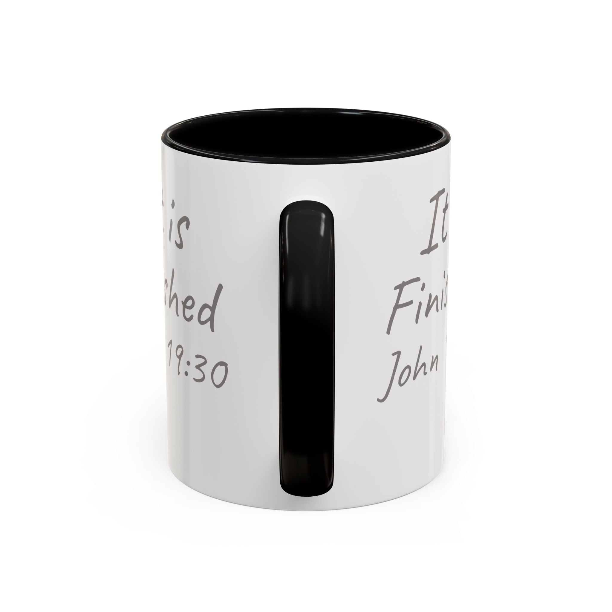 It Is Finished Coffee Mug — John 19:30 Christian Cross Accent Mug (11/15oz)