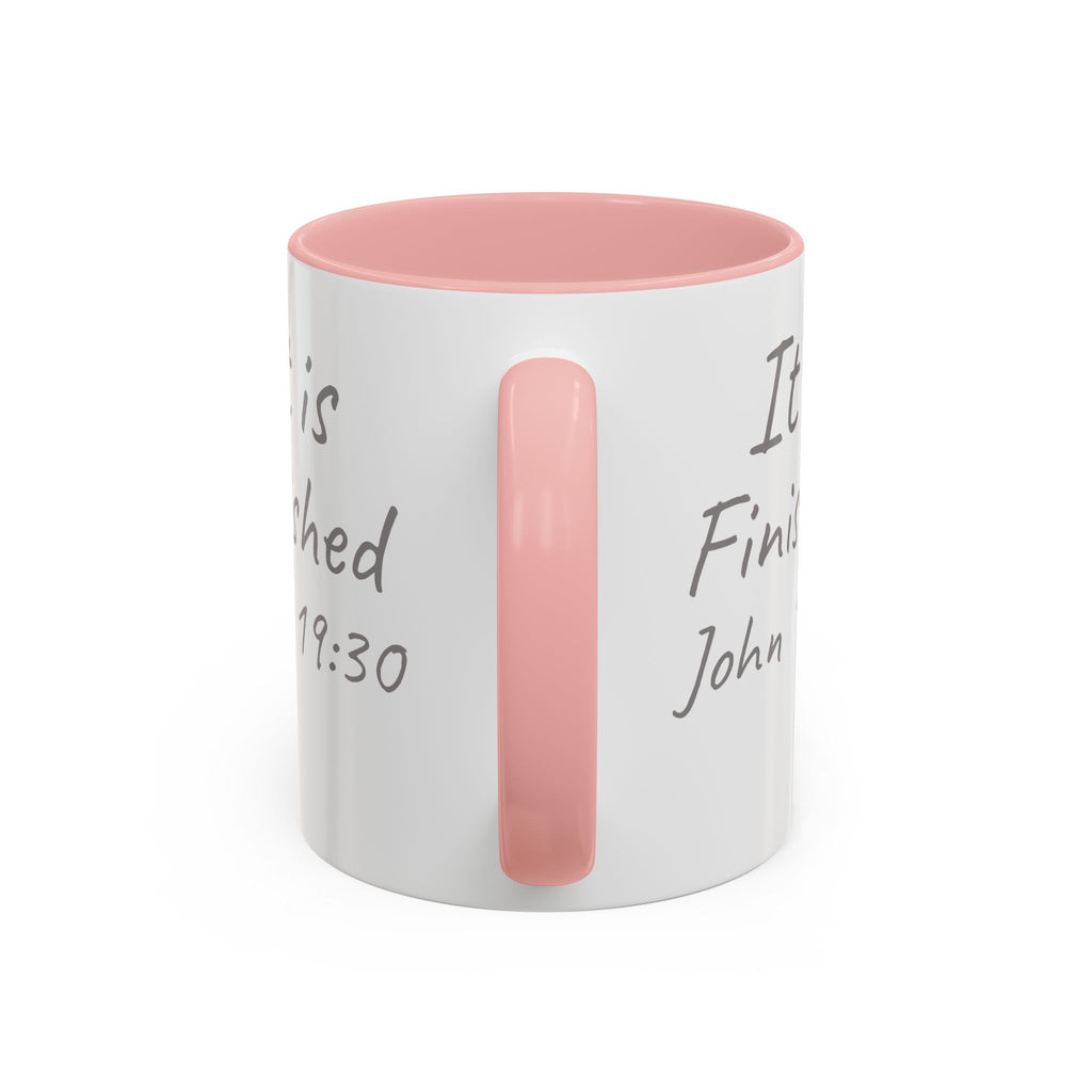 It Is Finished Coffee Mug — John 19:30 Christian Cross Accent Mug (11/15oz)