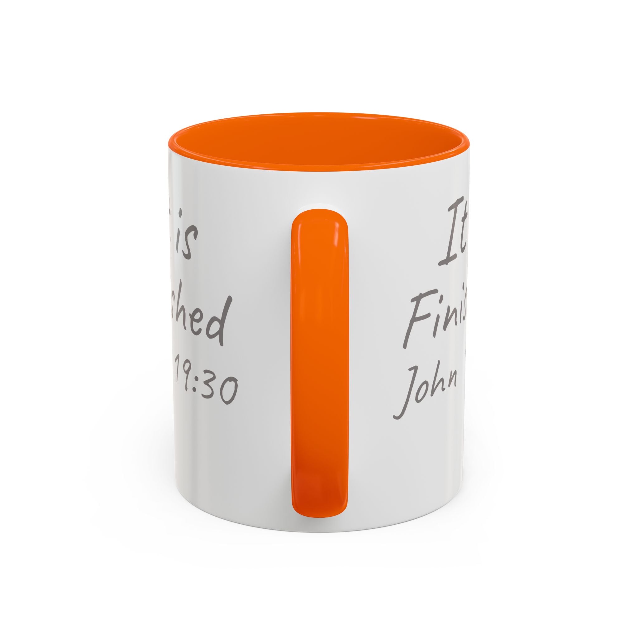 It Is Finished Coffee Mug — John 19:30 Christian Cross Accent Mug (11/15oz)