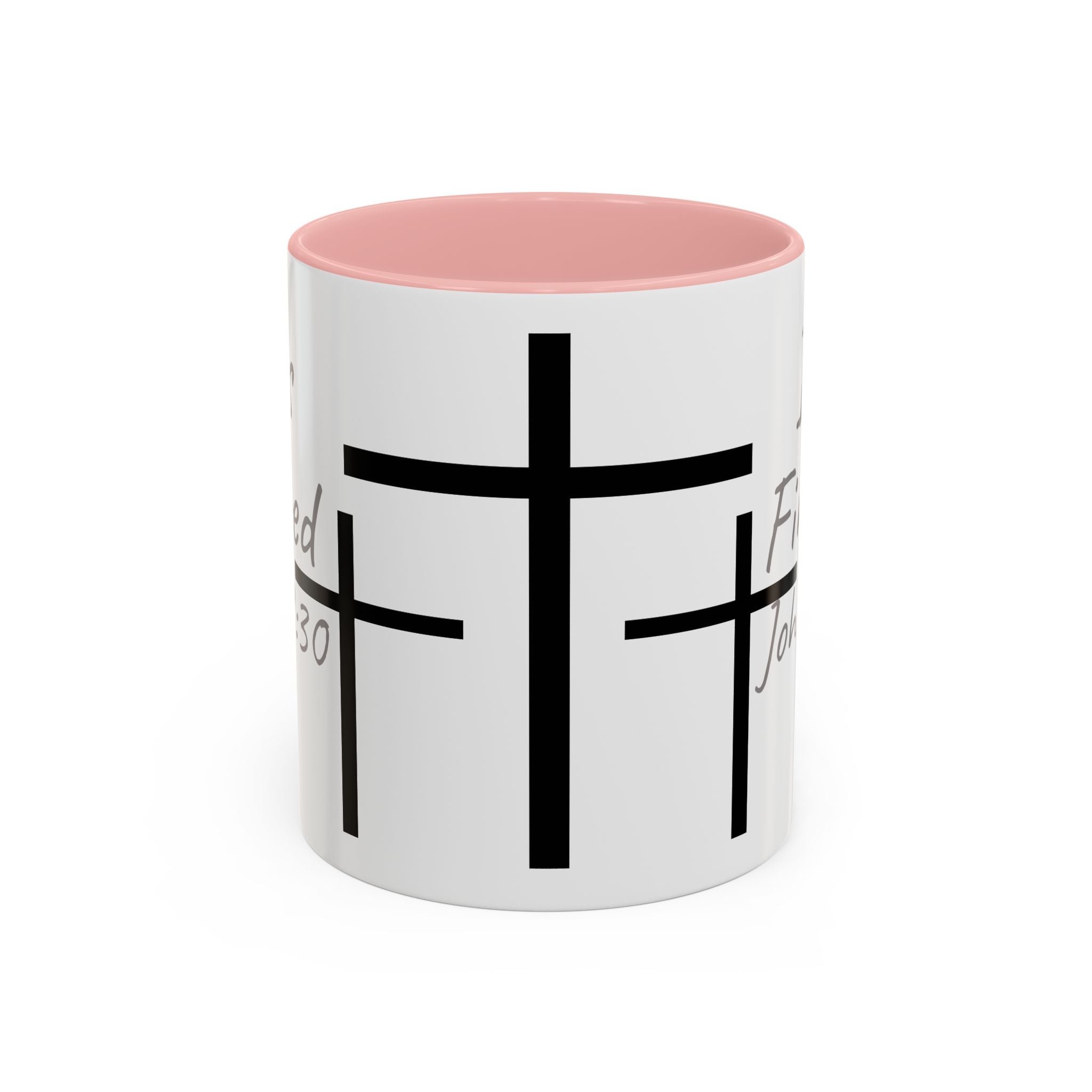 It Is Finished Coffee Mug — John 19:30 Christian Cross Accent Mug (11/15oz)